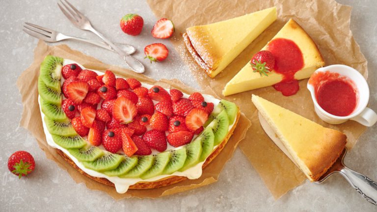Käsekuchen mit Erdbeeren