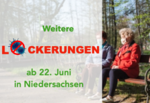 Weitere Lockerungen in Niedersachsen ab Montag, den 22. Juni 2020