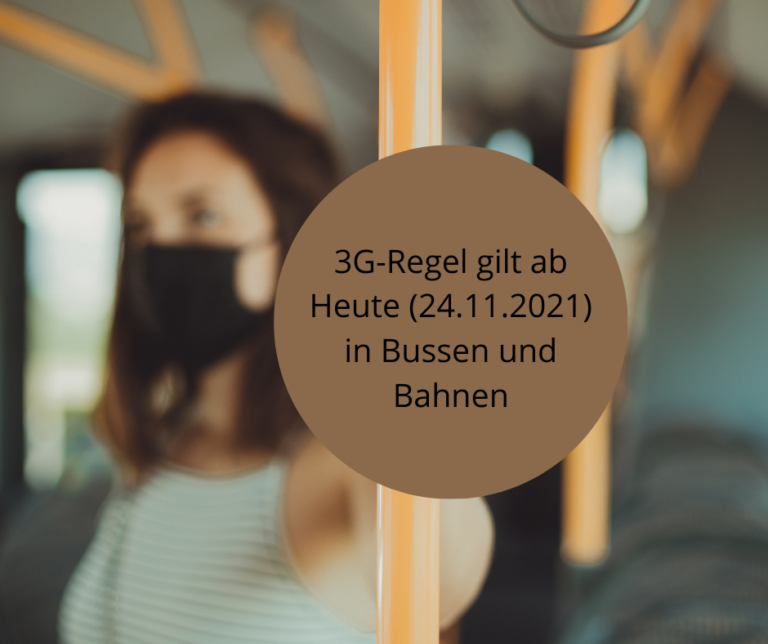 3G-Regel gilt ab Heute (24.11.2021) in Bussen und Bahnen