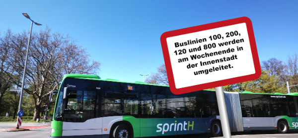 Hannover Triathlon - Bei Buslinien 100, 120, 200 und 800 fallen Haltestellen aus