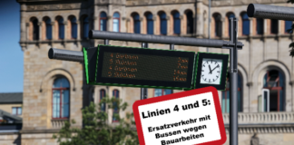 Stadtbahnlinien 4 und 5: Ersatzverkehr mit Bussen ab „Bahnhof Leinhausen“ bis „Garbsen“ und „Stöcken“