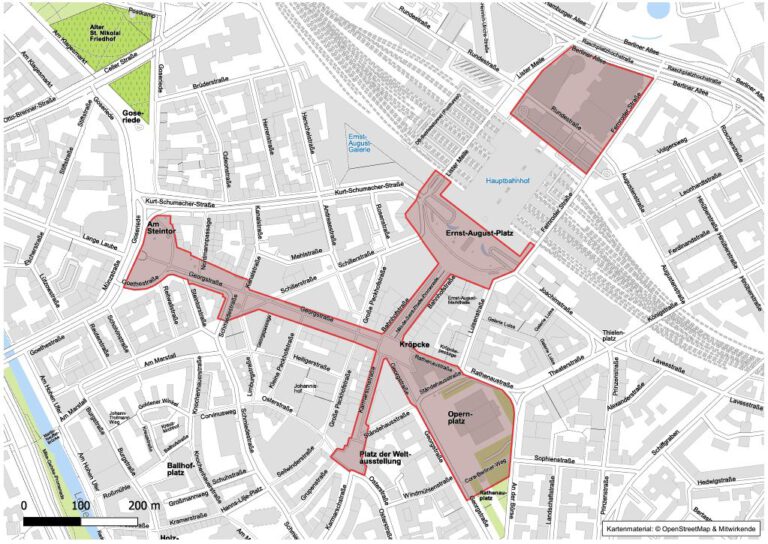 Jahreswechsel 2023/2024 - Mitführen sowie Verwenden von Feuerwerkskörpern in der Innenstadt verboten (s. Karte)