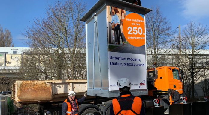 aha baut 250. Unterflurbehälter in Hannover ein