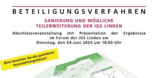 IGS Linden - Abschlussveranstaltung zum Beteiligungsverfahren am 04.06.