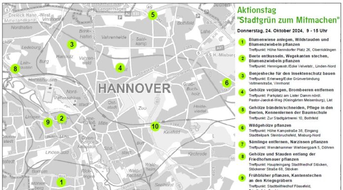 Stadt Hannover lädt zum Aktionstag Stadtgrün: Gemeinsam für ein grüneres Umfeld