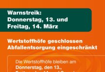 aha informiert: Wertstoffhöfe geschlossen und eingeschränkte Abfallentsorgung während des Warnstreiks (13.03.-15.03.2025)