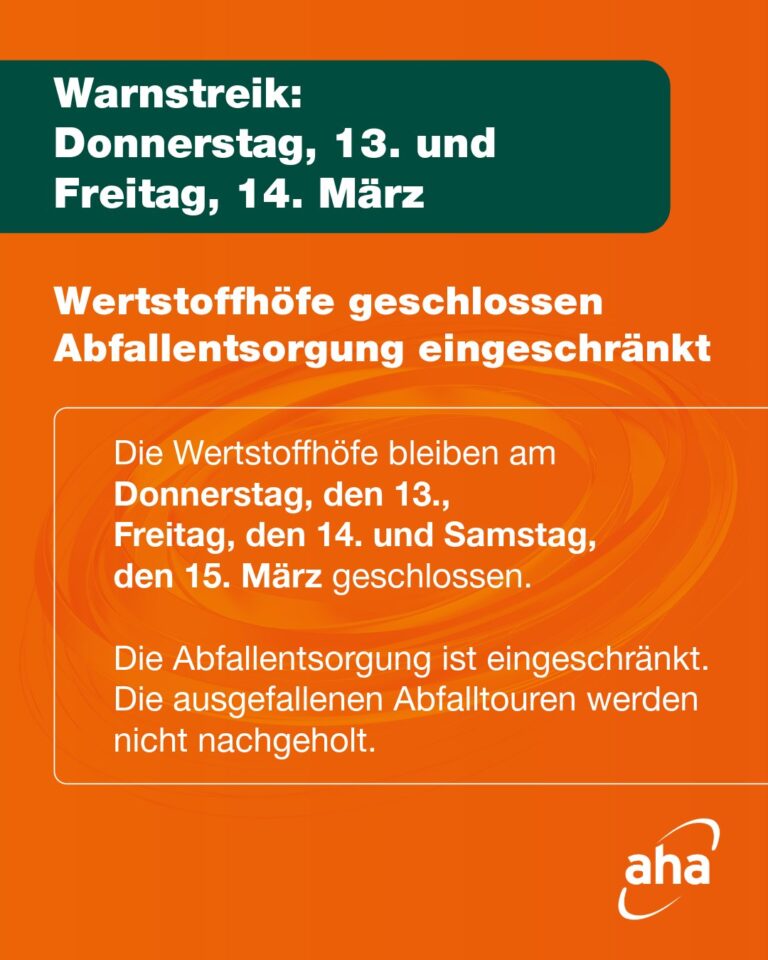 Warnstreik in Hannover: Wertstoffhöfe geschlossen und Abfallentsorgung eingeschränkt