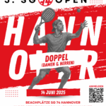 Das 5. Beach Tennis Open der SG 74 Hannover findet am 14. Juni 2025 statt und bietet spannende Matches und Verpflegung