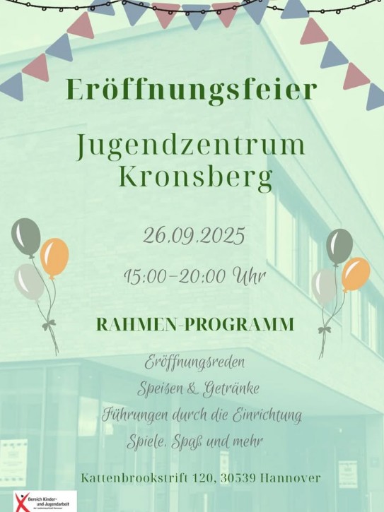 Eröffnung des neuen Jugendzentrums am Kronsberg mit vielfältigem Programm Die Bedeutung des Tag der offenen Kinder- und Jugendarbeit wird durch ein neues Jugendzentrum am Kronsberg unterstrichen