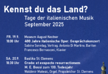 Tage italienischer Musik – Kennst du das Land? Die Tage italienischer Musik: Kennst du das Land? Ein kulturelles Highlight mit vielfältigem Programm vom 19. bis 21. September