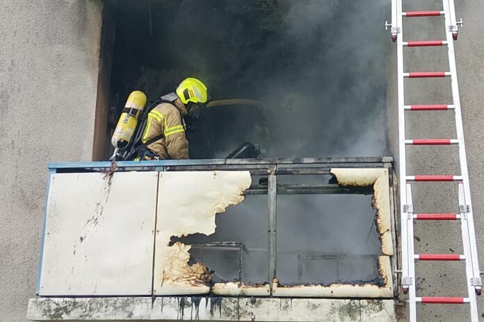 Verletzte Katze nach Feuer auf Balkon: In Hannover löscht die Feuerwehr schnell, rettet das Tier und verhindert Schlimmeres